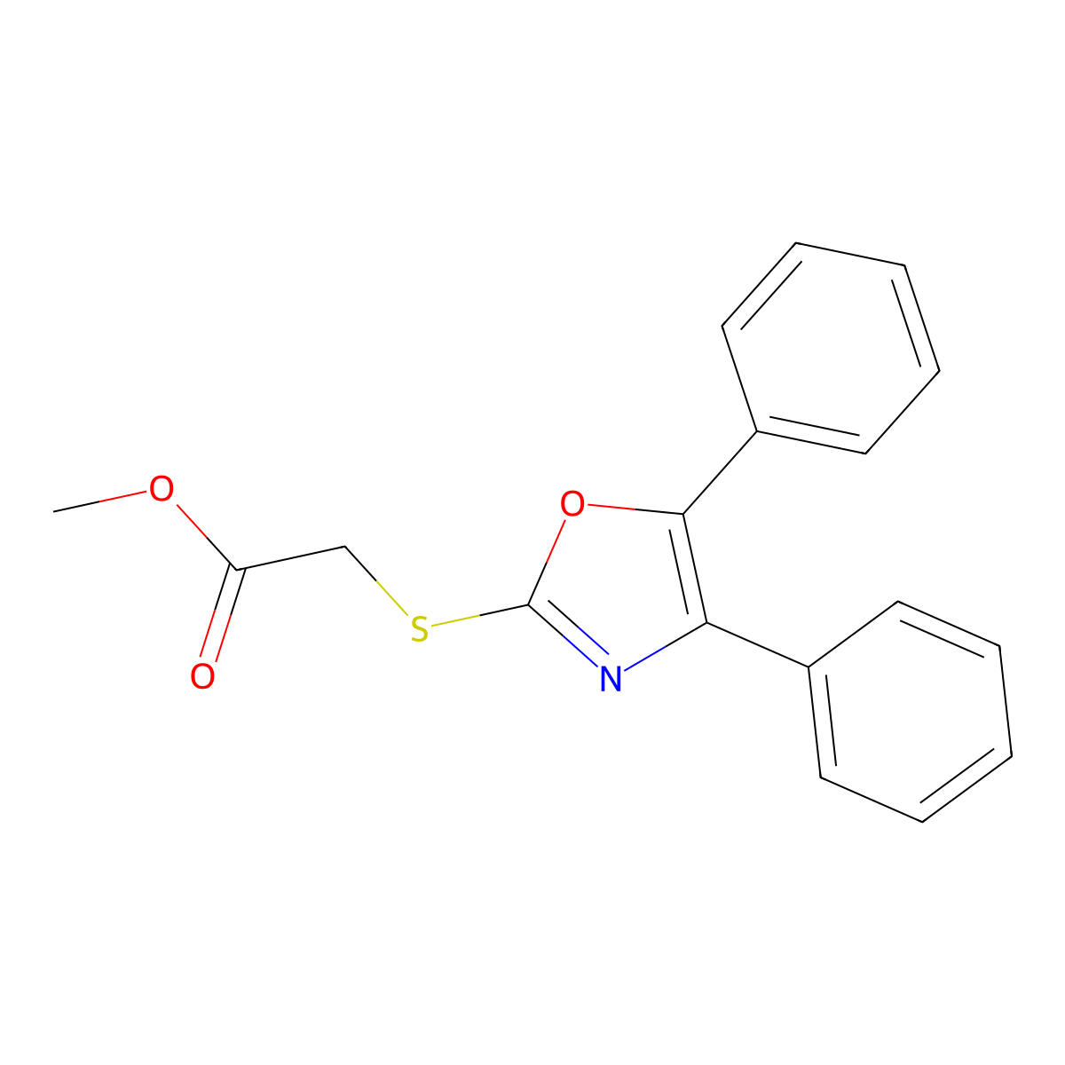 Methyl 2-[(4,5-diphenyl-1,3-oxazol-2-yl)sulfanyl]acetate molecular structure, CAS 391229-32-6