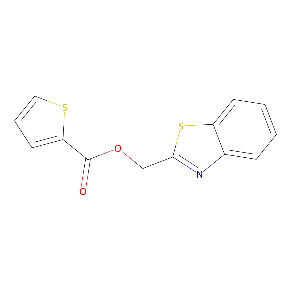 1,3-Benzothiazol-2-ylmethyl thiophene-2-carboxylate molecular structure, CAS 391229-57-5