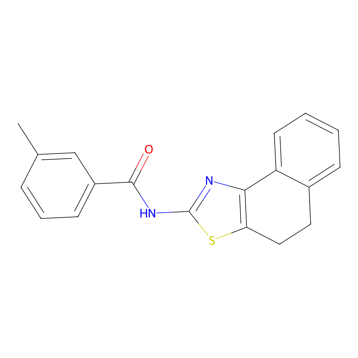 N-(4,5-dihydrobenzo[e][1,3]benzothiazol-2-yl)-3-methylbenzamide molecular structure, CAS 391229-69-9