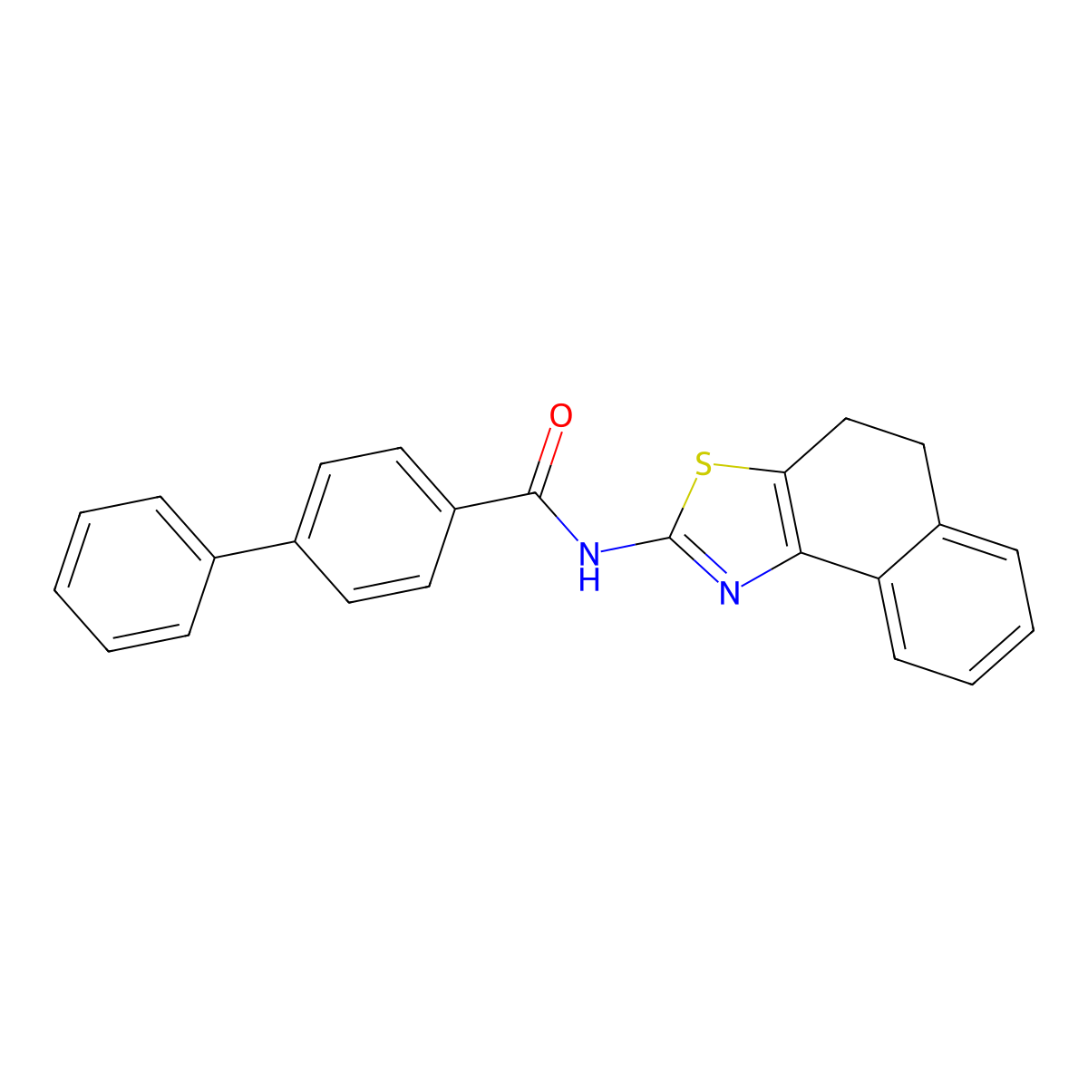 N-(4,5-dihydrobenzo[e][1,3]benzothiazol-2-yl)-4-phenylbenzamide molecular structure, CAS 391229-70-2