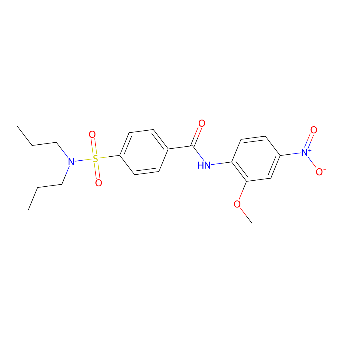 4-(dipropylsulfamoyl)-N-(2-methoxy-4-nitrophenyl)benzamide molecular structure, CAS 391229-73-5