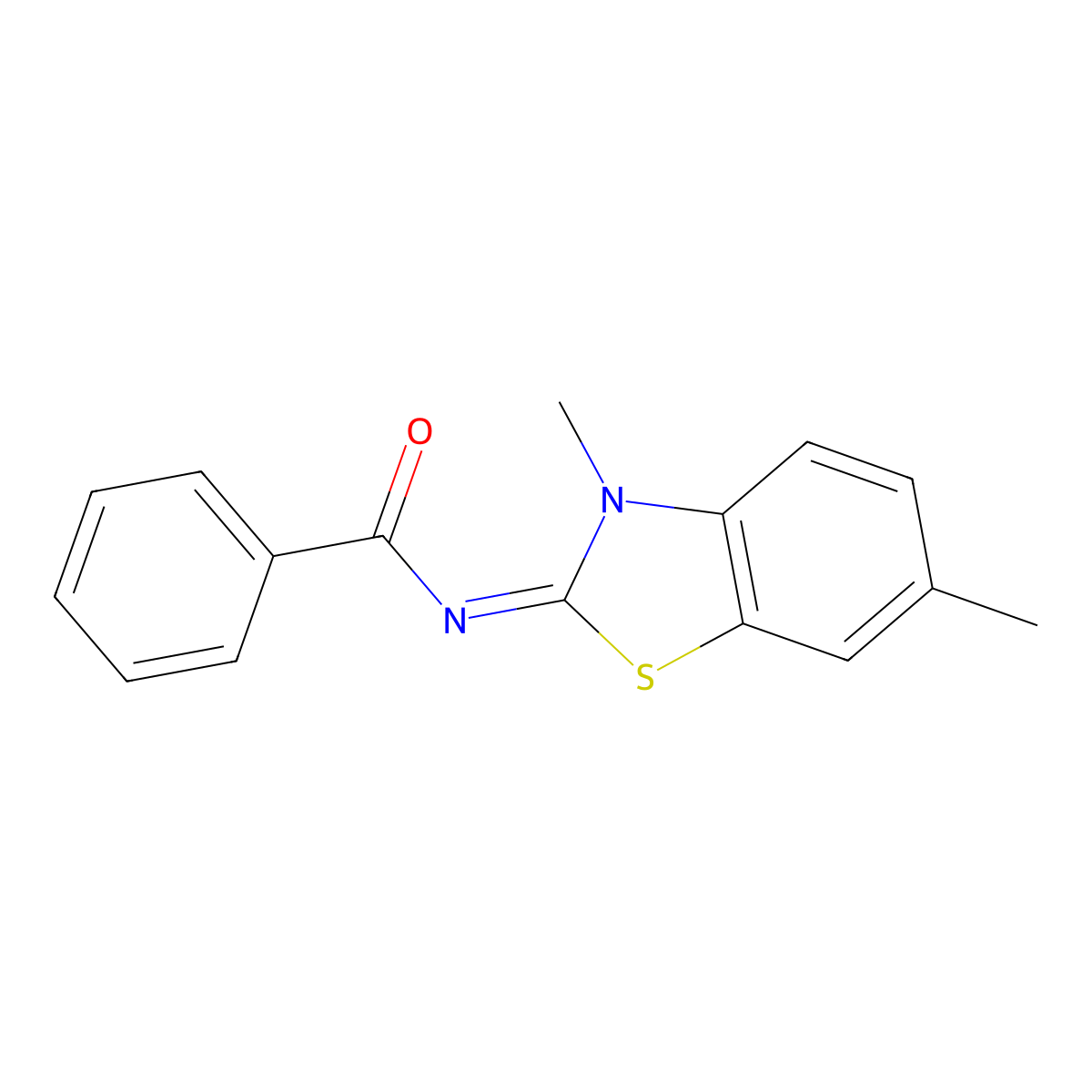 N-(3,6-dimethyl-1,3-benzothiazol-2-ylidene)benzamide molecular structure, CAS 391229-84-8