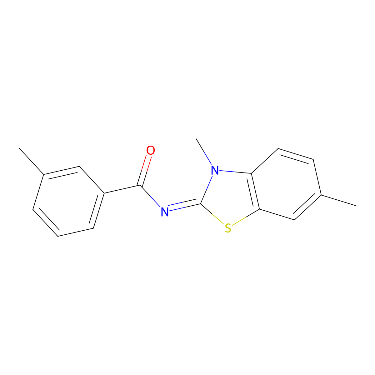 (E)-N-(3,6-dimethylbenzo[d]thiazol-2(3H)-ylidene)-3-methylbenzamide molecular structure, CAS 391229-85-9