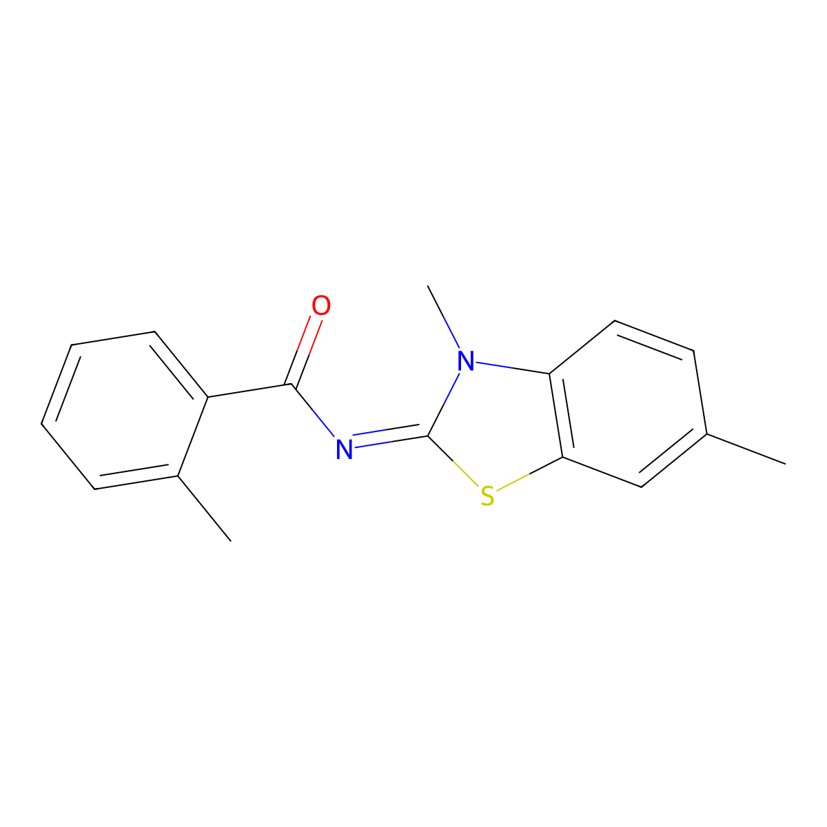 (E)-N-(3,6-dimethylbenzo[d]thiazol-2(3H)-ylidene)-2-methylbenzamide molecular structure, CAS 391229-86-0