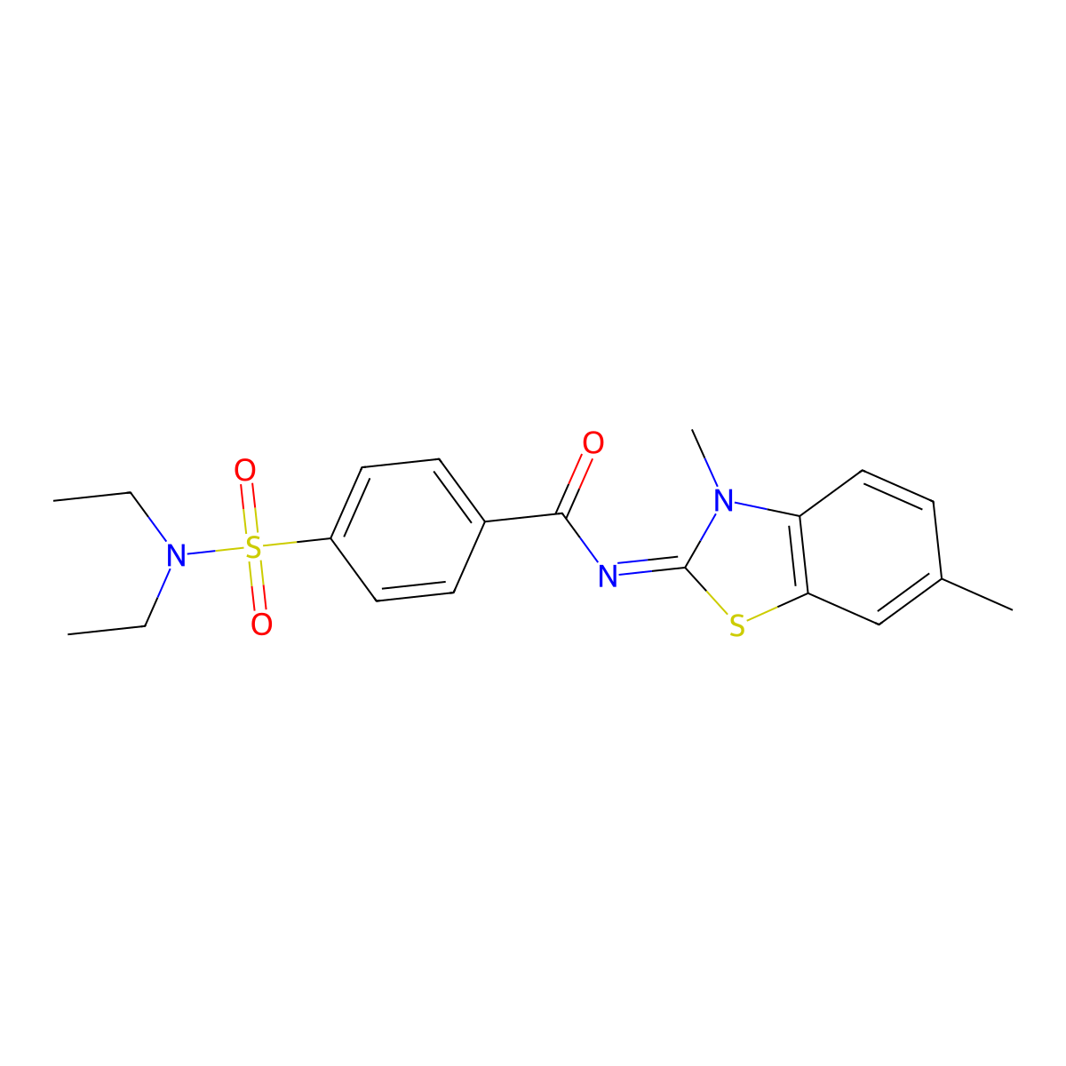 4-(diethylsulfamoyl)-N-(3,6-dimethyl-1,3-benzothiazol-2-ylidene)benzamide molecular structure, CAS 391229-89-3