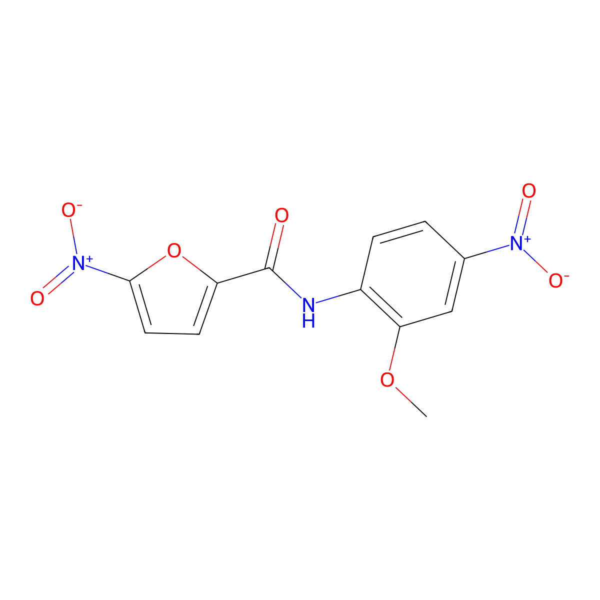 N-(2-methoxy-4-nitrophenyl)-5-nitrofuran-2-carboxamide molecular structure, CAS 391229-90-6