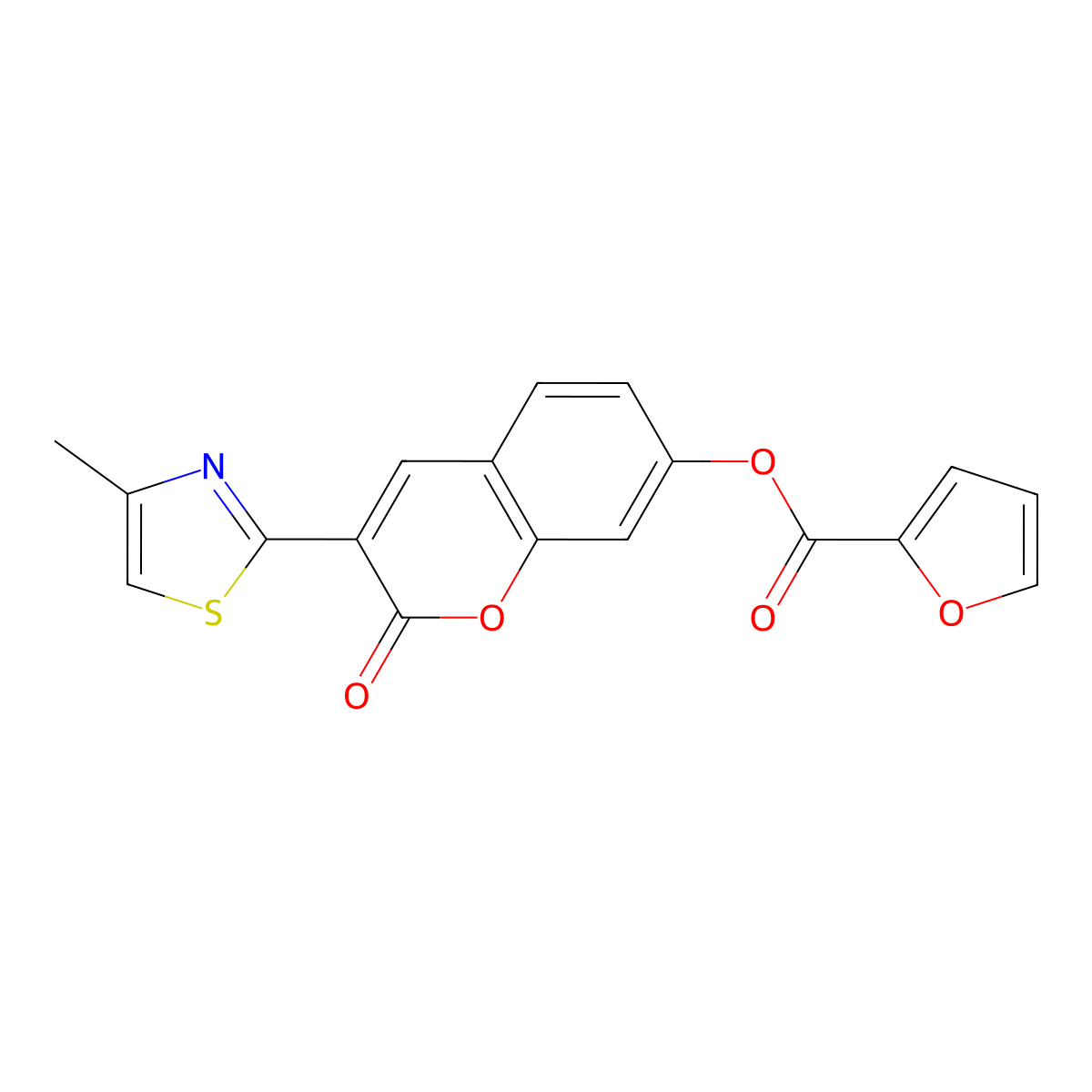 3-(4-methylthiazol-2-yl)-2-oxo-2H-chromen-7-yl furan-2-carboxylate molecular structure, CAS 391229-94-0