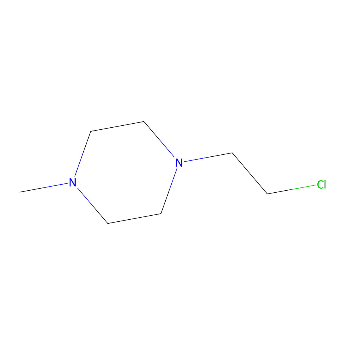 1-(2-Chloroethyl)-4-methylpiperazine molecular structure, CAS 39123-20-1