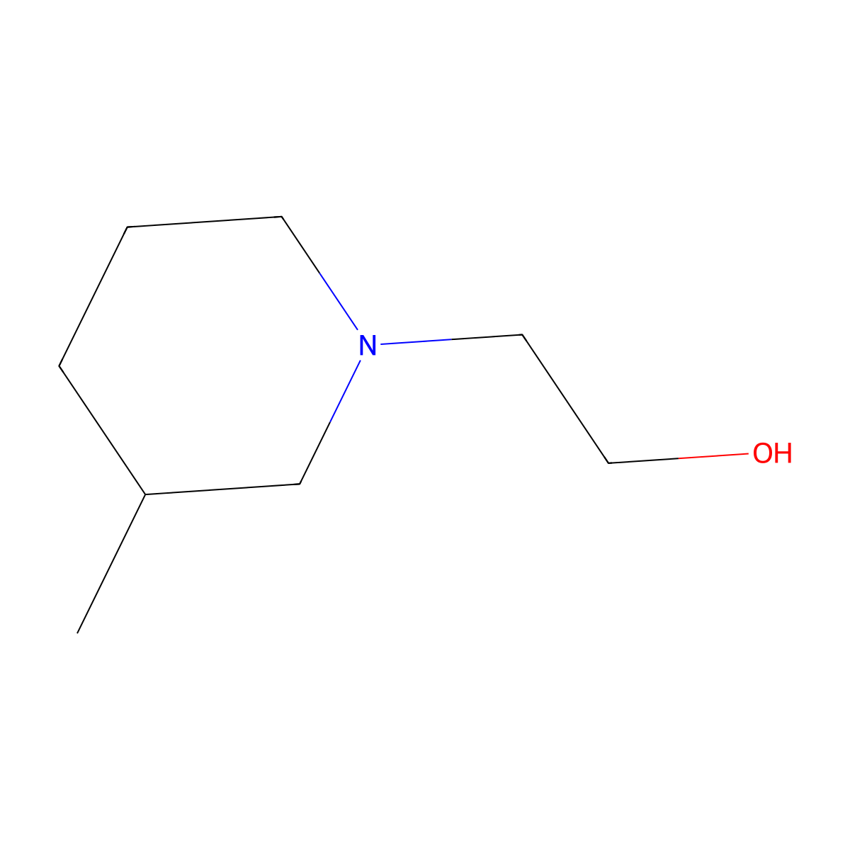 2-(3-Methylpiperidin-1-yl)ethanol molecular structure, CAS 39123-22-3