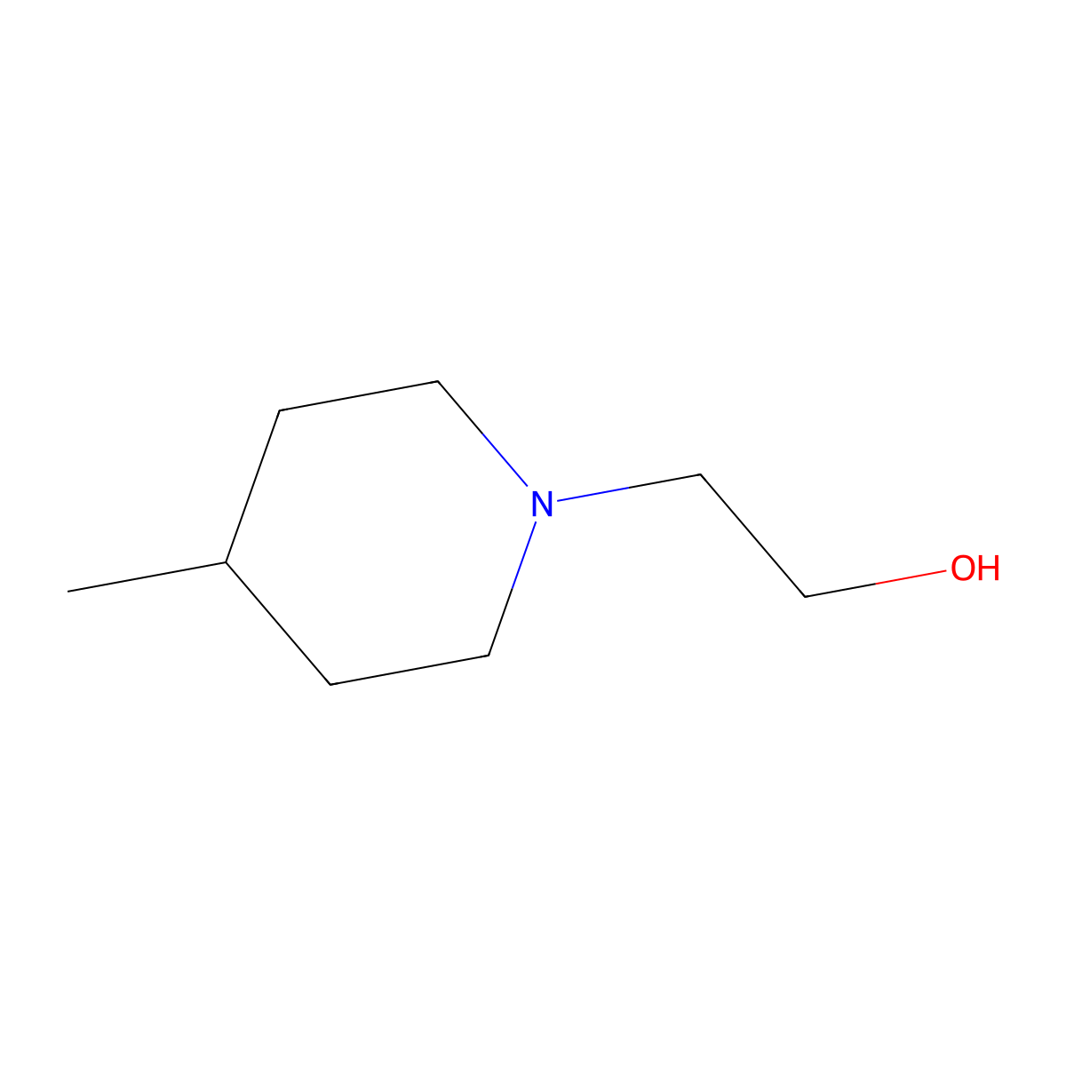 2-(4-Methylpiperidin-1-yl)ethanol molecular structure, CAS 39123-23-4