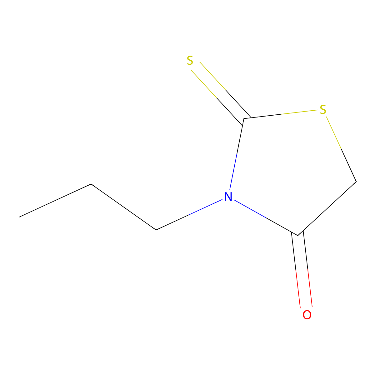 4-Thiazolidinone, 3-propyl-2-thioxo- molecular structure, CAS 39123-31-4