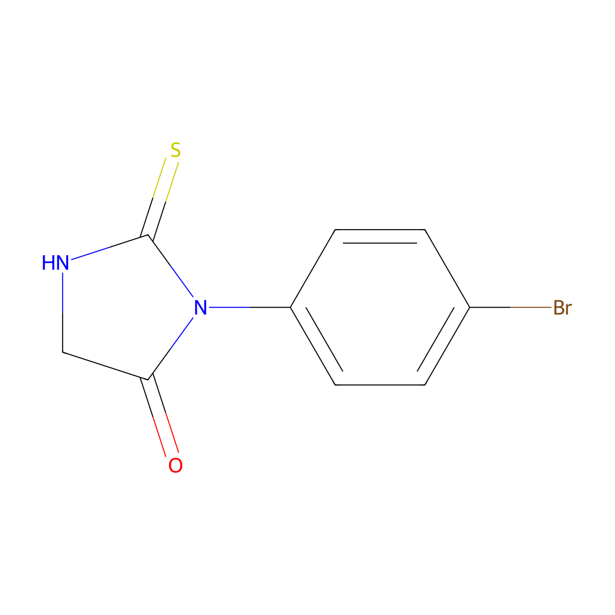 3-(4-Bromophenyl)-2-sulfanylideneimidazolidin-4-one molecular structure, CAS 39123-60-9