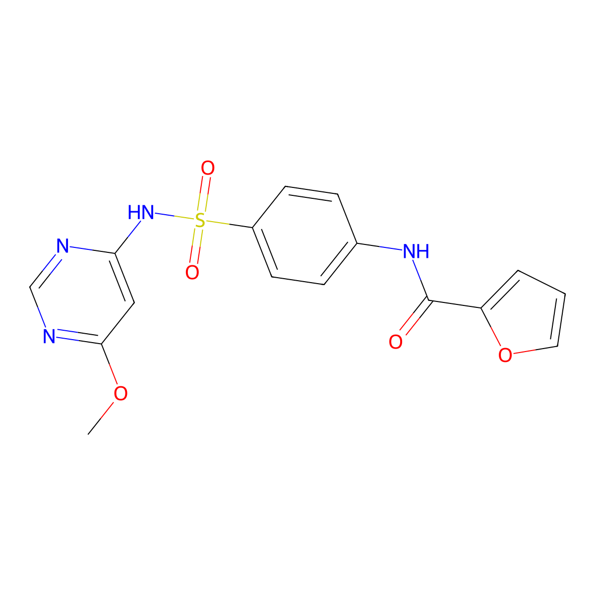 N-[4-[(6-methoxypyrimidin-4-yl)sulfamoyl]phenyl]furan-2-carboxamide molecular structure, CAS 391230-20-9