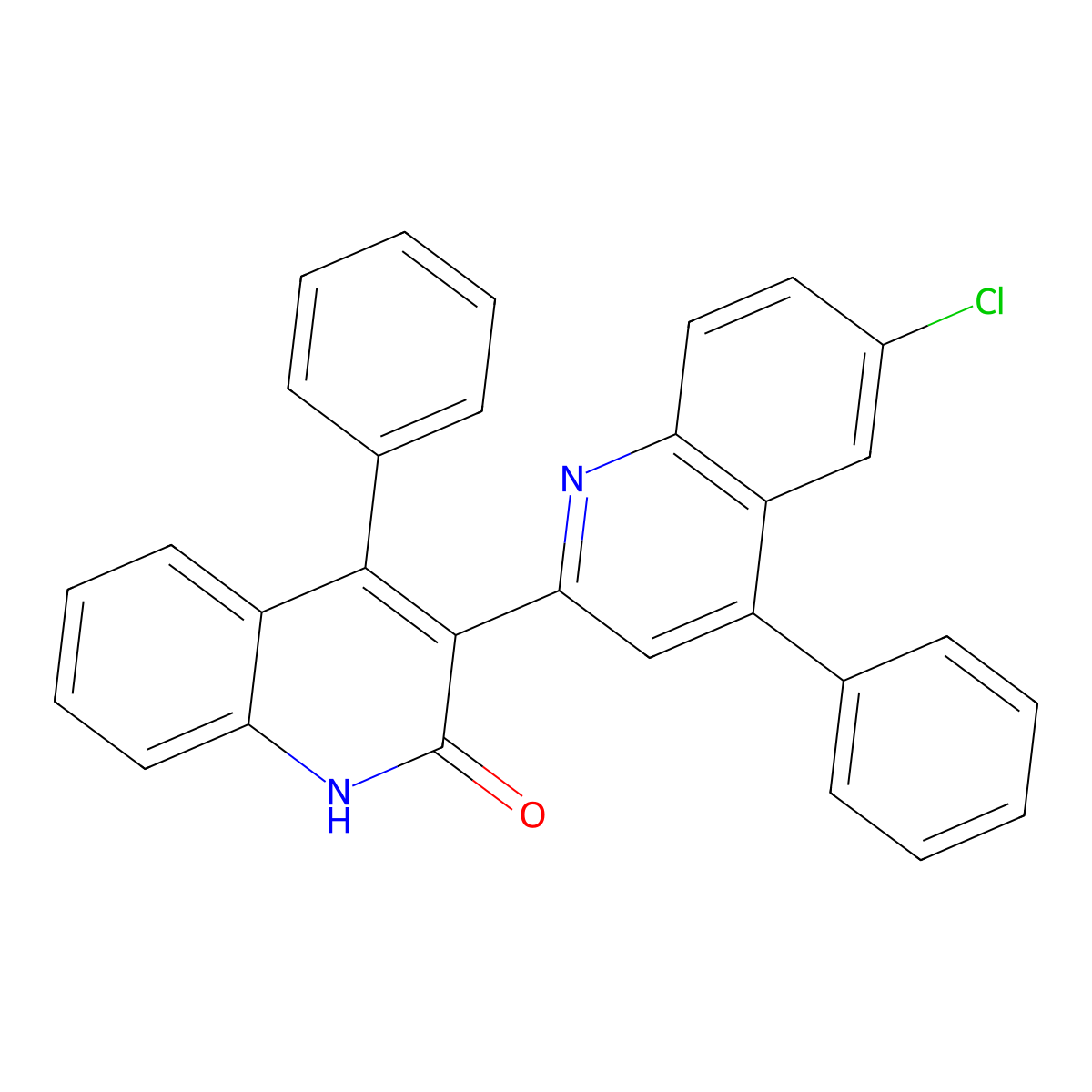 3-(6-chloro-4-phenylquinolin-2-yl)-4-phenyl-1H-quinolin-2-one molecular structure, CAS 391230-26-5