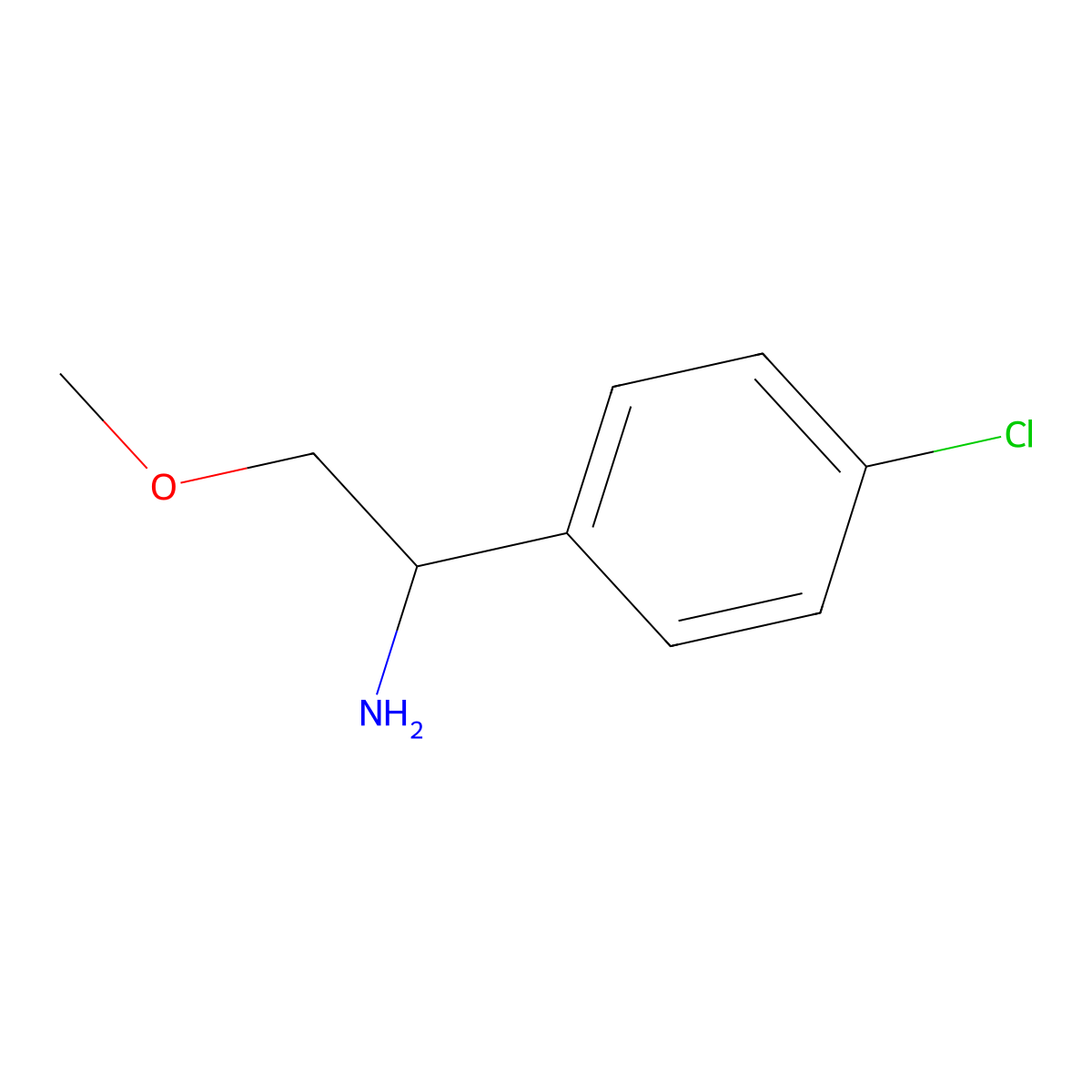 1-(4-Chlorophenyl)-2-methoxyethan-1-amine molecular structure, CAS 391233-75-3