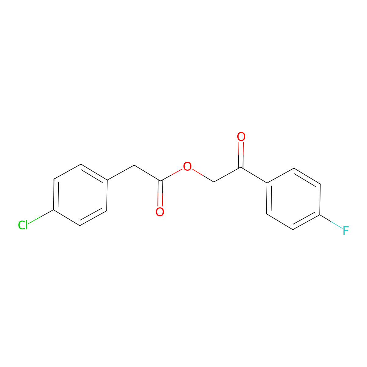 2-(4-Fluorophenyl)-2-oxoethyl (4-chlorophenyl)acetate molecular structure, CAS 391239-25-1