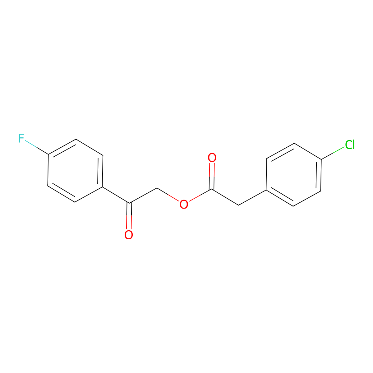 2-(4-Fluorophenyl)-2-oxoethyl (4-chlorophenyl)acetate molecular structure, CAS 391239-25-1