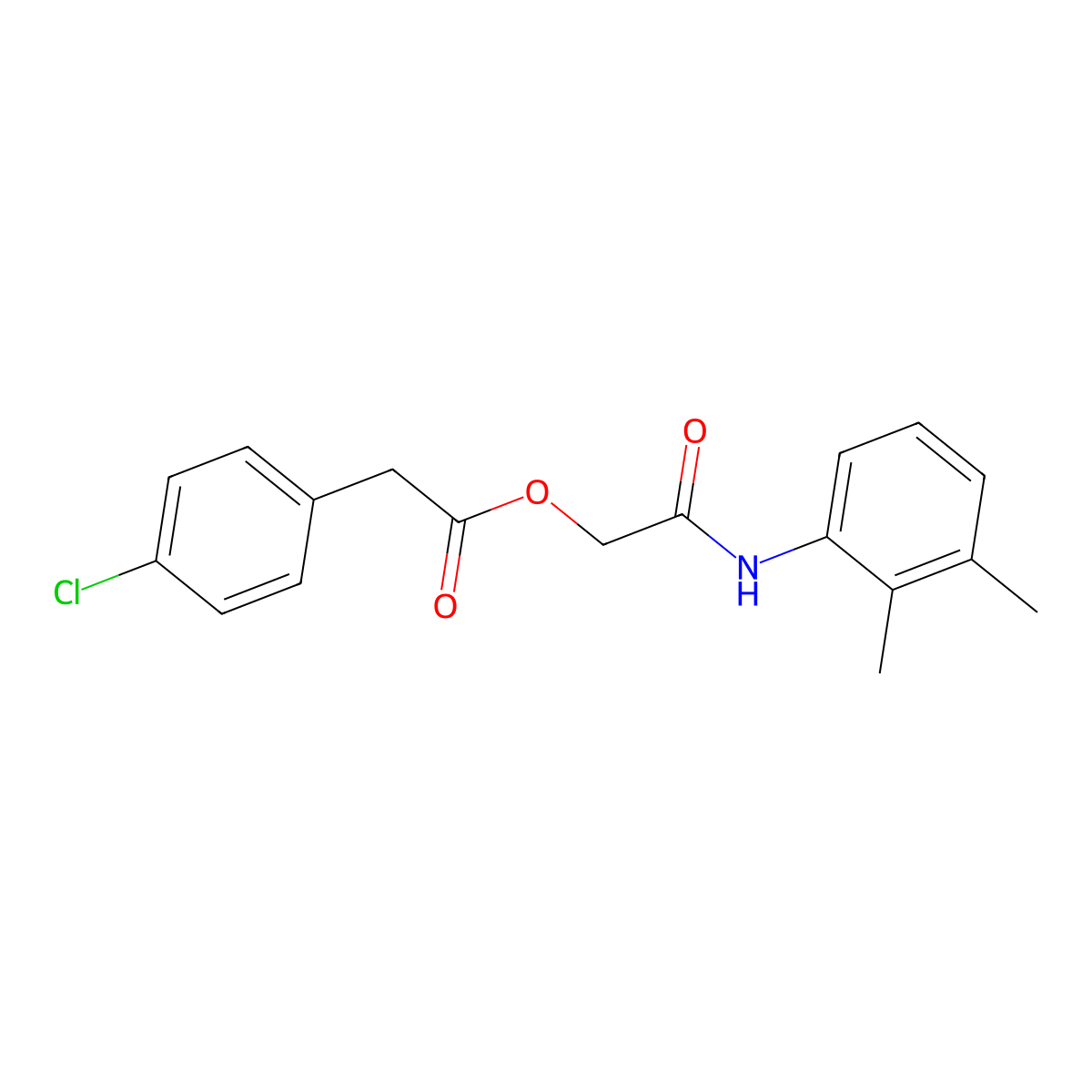 [(2,3-Dimethylphenyl)carbamoyl]methyl 2-(4-chlorophenyl)acetate molecular structure, CAS 391239-33-1