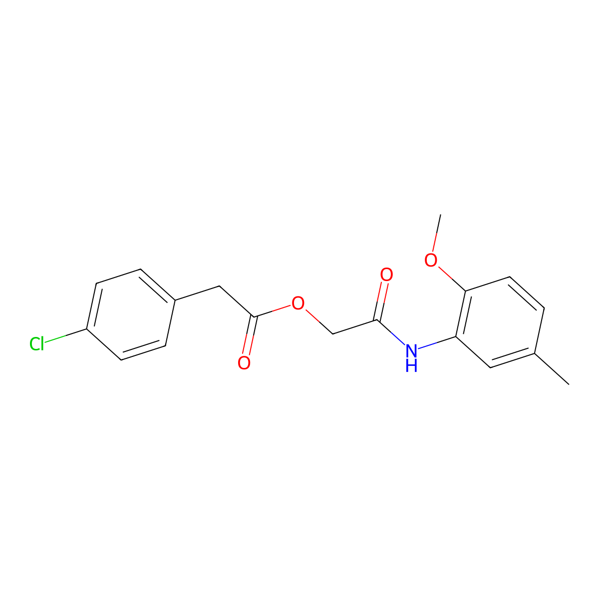 [2-(2-Methoxy-5-methylanilino)-2-oxoethyl] 2-(4-chlorophenyl)acetate molecular structure, CAS 391239-48-8