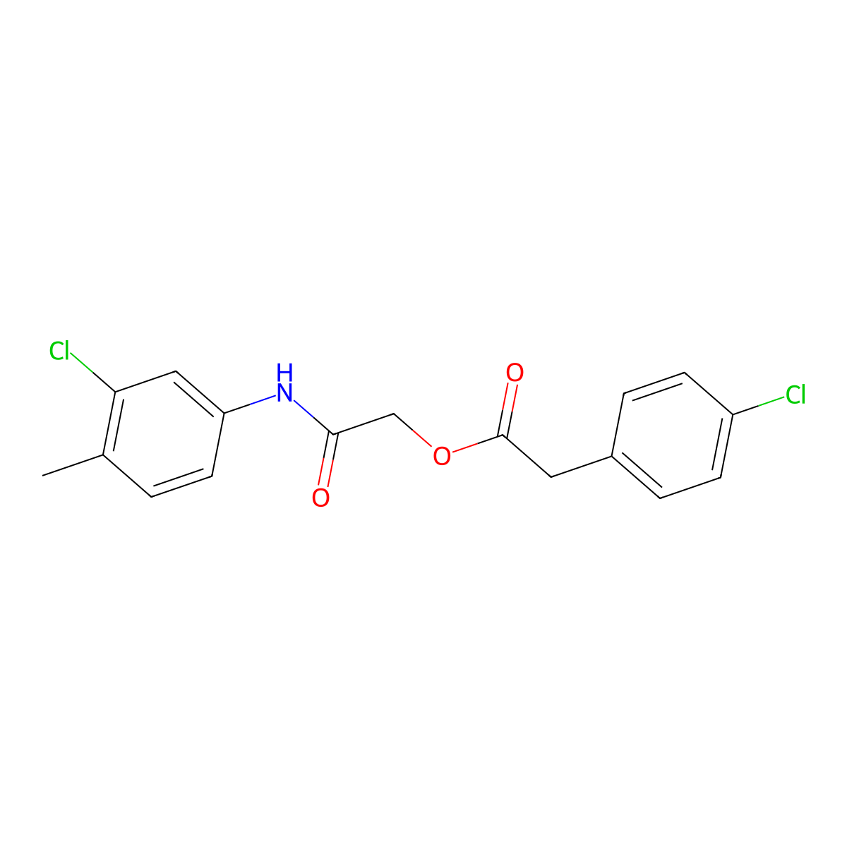 [2-(3-Chloro-4-methylanilino)-2-oxoethyl] 2-(4-chlorophenyl)acetate molecular structure, CAS 391239-68-2