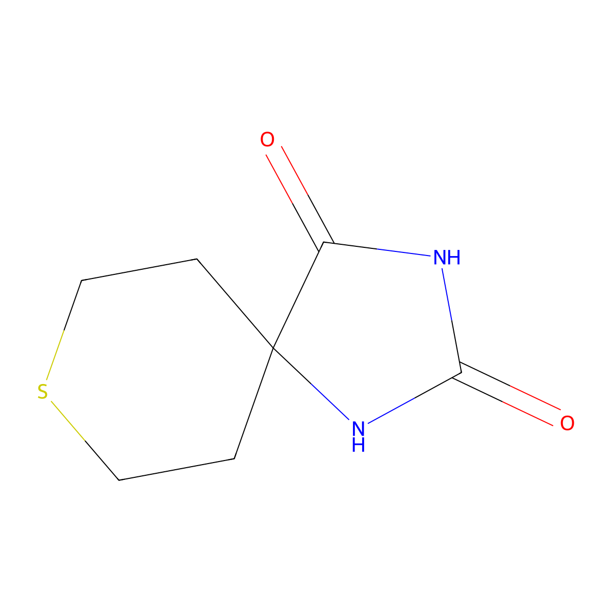 8-Thia-1,3-diazaspiro(4.5)decane-2,4-dione molecular structure, CAS 39124-15-7