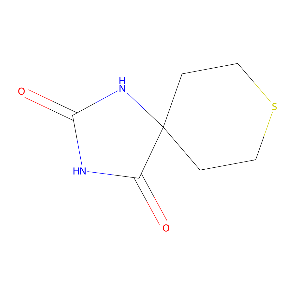 8-Thia-1,3-diazaspiro(4.5)decane-2,4-dione molecular structure, CAS 39124-15-7