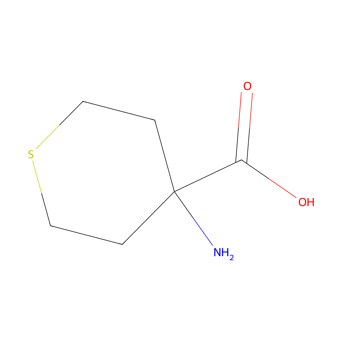 4-Aminothiane-4-carboxylic acid molecular structure, CAS 39124-16-8