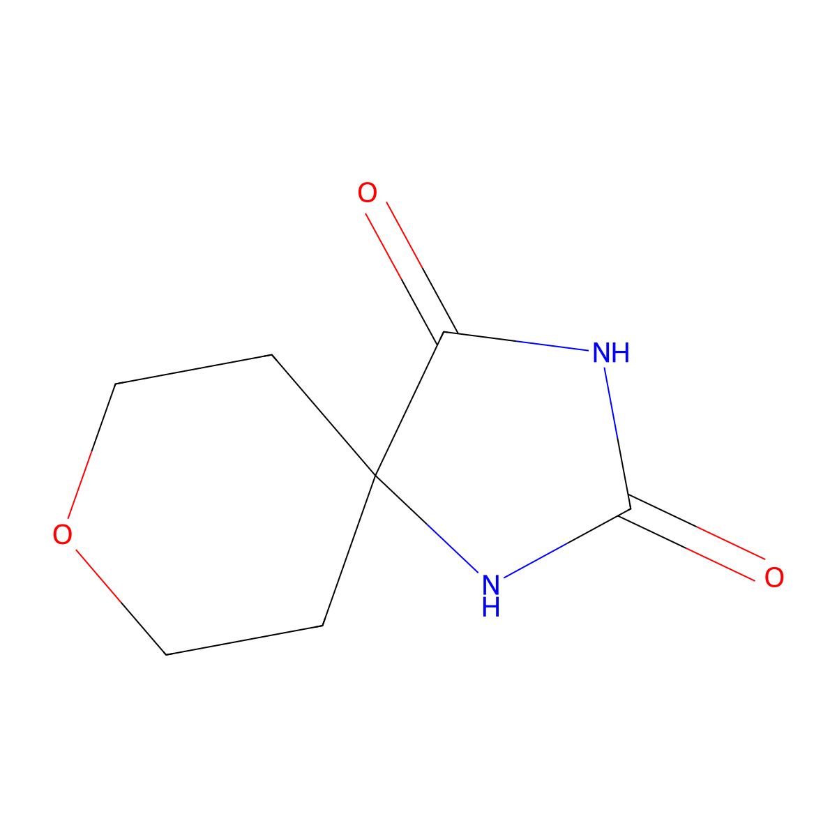 8-Oxa-1,3-diazaspiro(4.5)decane-2,4-dione molecular structure, CAS 39124-19-1