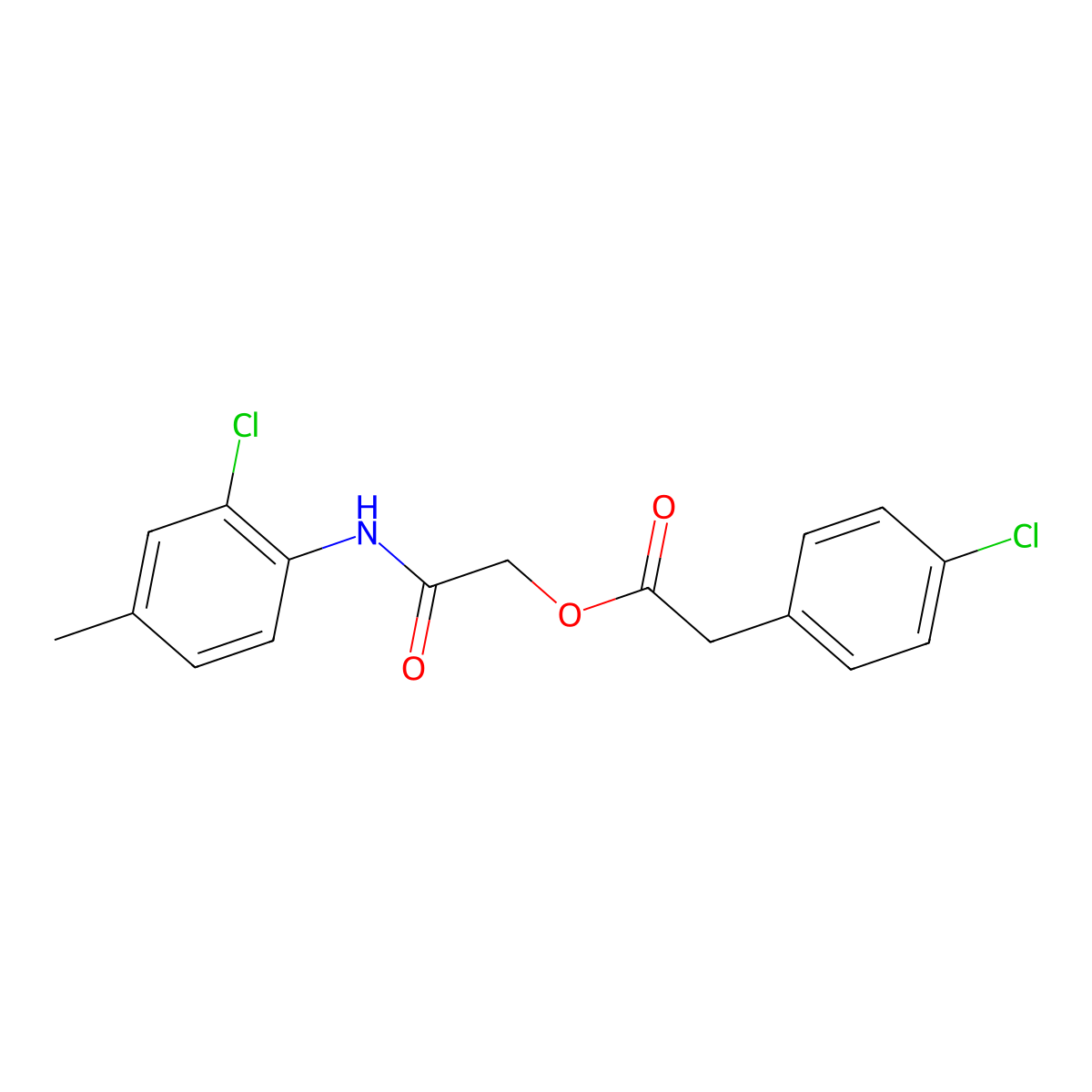 [2-(2-Chloro-4-methylanilino)-2-oxoethyl] 2-(4-chlorophenyl)acetate molecular structure, CAS 391240-51-0