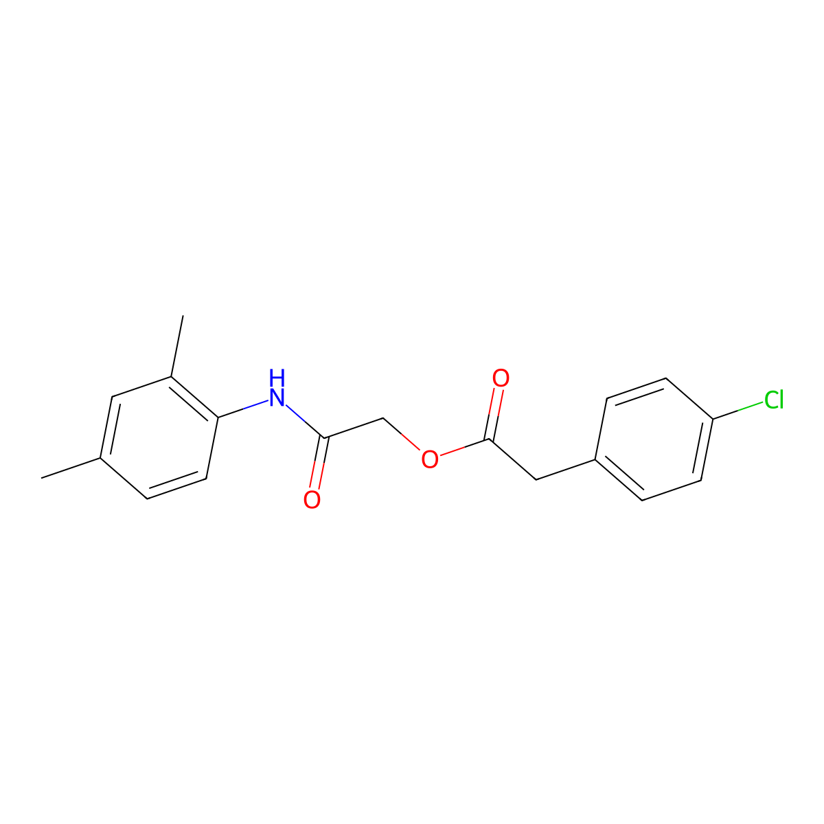 [2-(2,4-Dimethylanilino)-2-oxoethyl] 2-(4-chlorophenyl)acetate molecular structure, CAS 391240-67-8