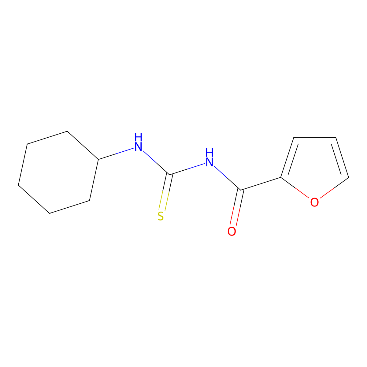 N-(cyclohexylcarbamothioyl)furan-2-carboxamide molecular structure, CAS 391247-63-5