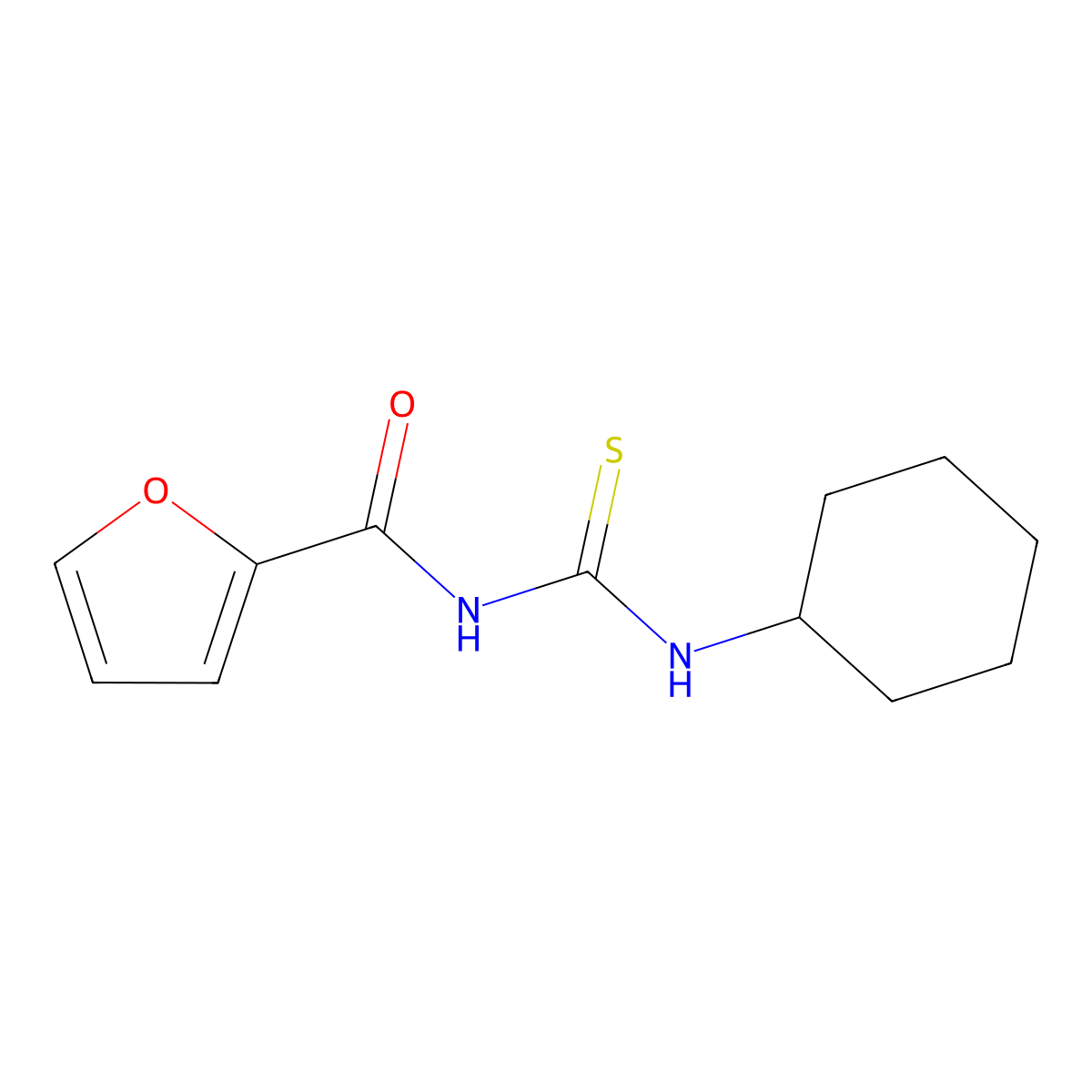 N-(cyclohexylcarbamothioyl)furan-2-carboxamide molecular structure, CAS 391247-63-5