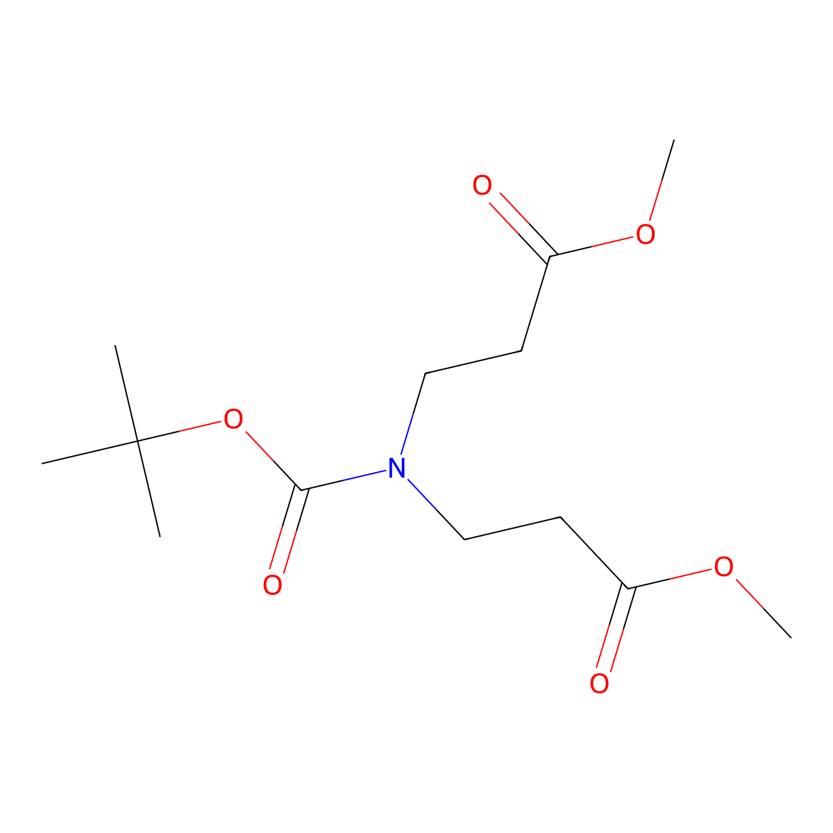 Dimethyl 3,3'-(tert-butoxycarbonylazanediyl)dipropanoate molecular structure, CAS 391247-70-4