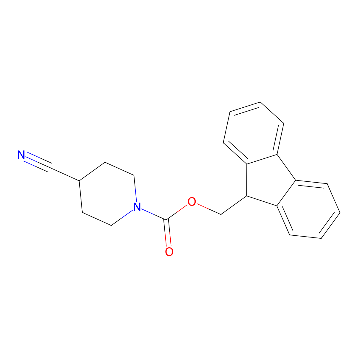 4-Cyano-1-N-Fmoc-piperidine molecular structure, CAS 391248-16-1