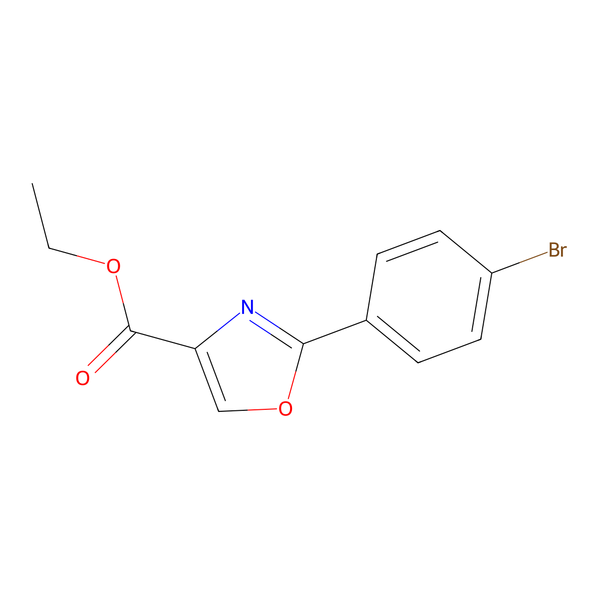 Ethyl 2-(4-bromophenyl)-1,3-oxazole-4-carboxylate molecular structure, CAS 391248-23-0