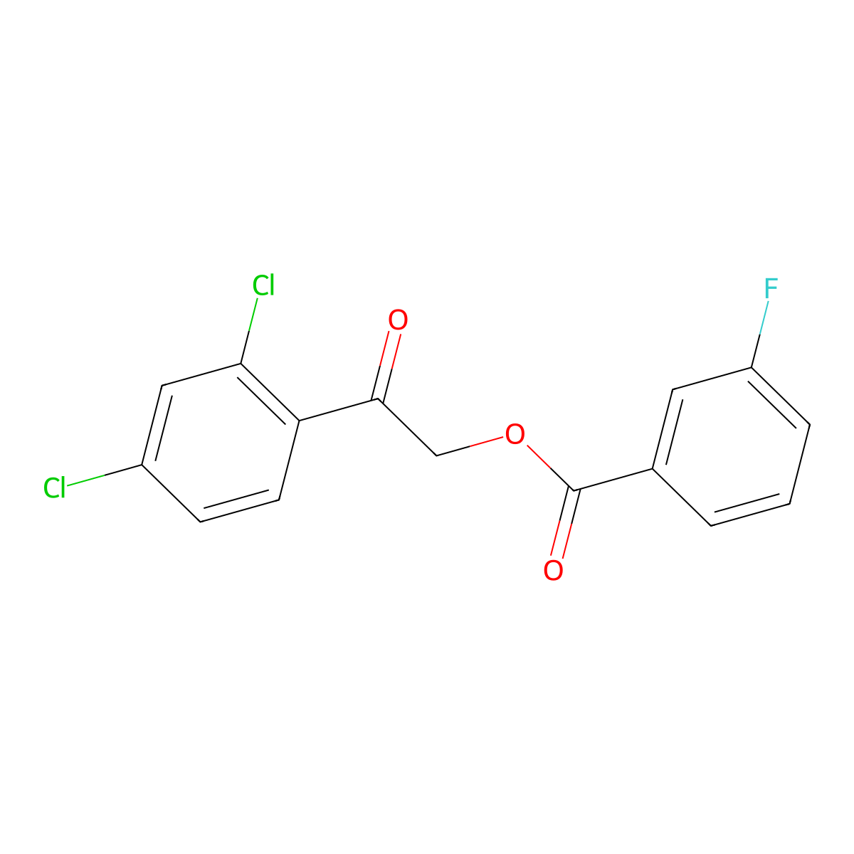 2-(2,4-Dichlorophenyl)-2-oxoethyl 3-fluorobenzoate molecular structure, CAS 391258-77-8