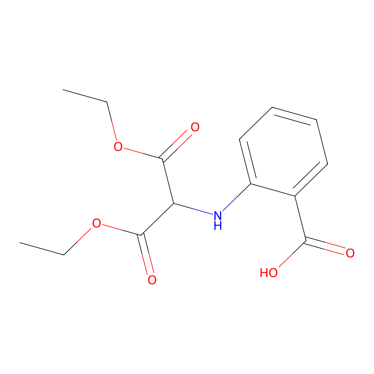 2-[(1,3-Diethoxy-1,3-dioxopropan-2-yl)amino]benzoic acid molecular structure, CAS 39126-20-0