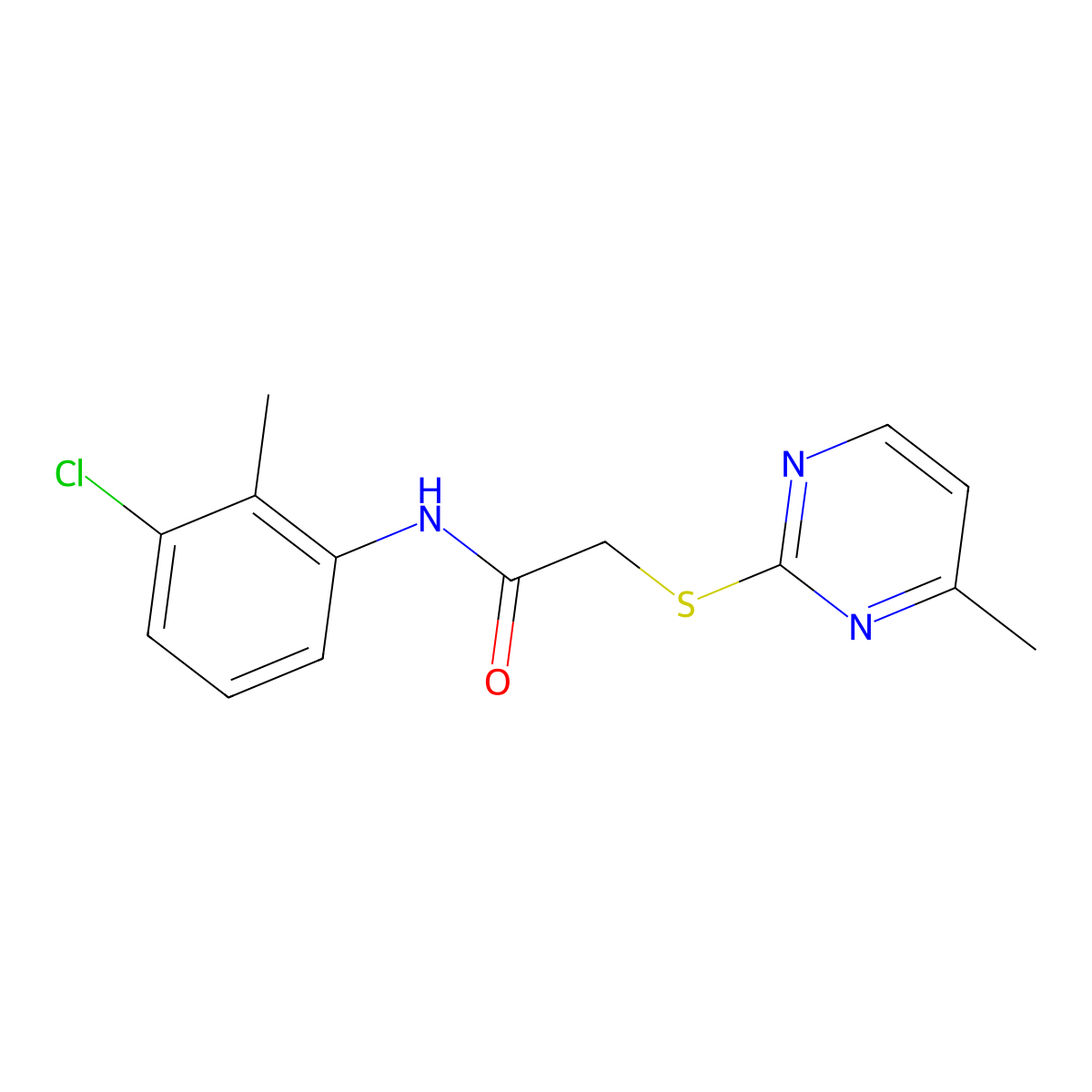 N-(3-chloro-2-methylphenyl)-2-(4-methylpyrimidin-2-yl)sulfanylacetamide molecular structure, CAS 391260-97-2