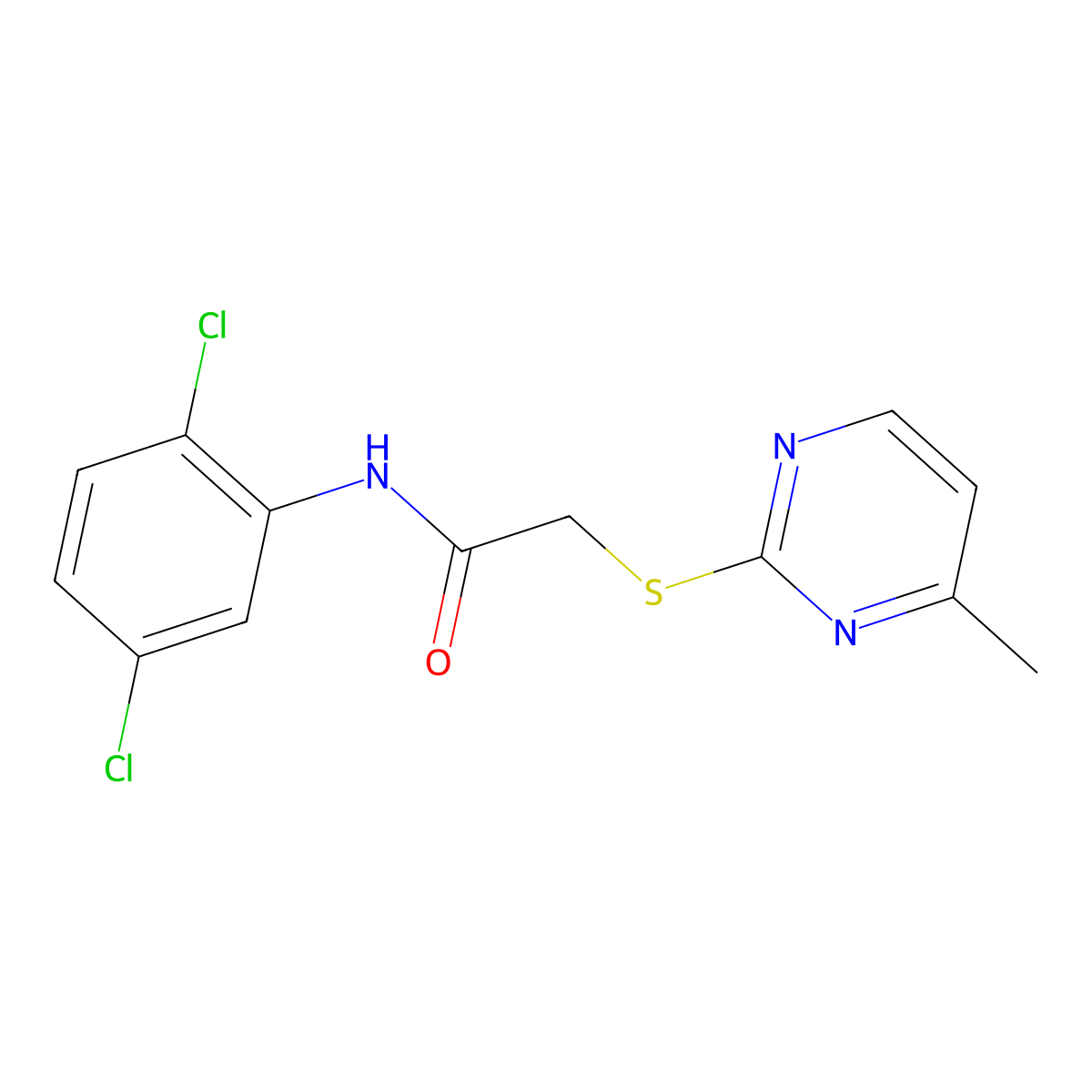 N-(2,5-dichlorophenyl)-2-(4-methylpyrimidin-2-yl)sulfanylacetamide molecular structure, CAS 391261-33-9