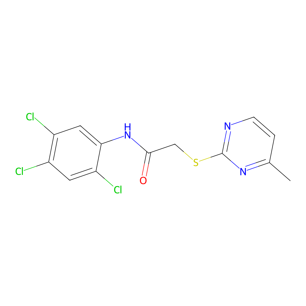 2-(4-methylpyrimidin-2-yl)sulfanyl-N-(2,4,5-trichlorophenyl)acetamide molecular structure, CAS 391261-75-9