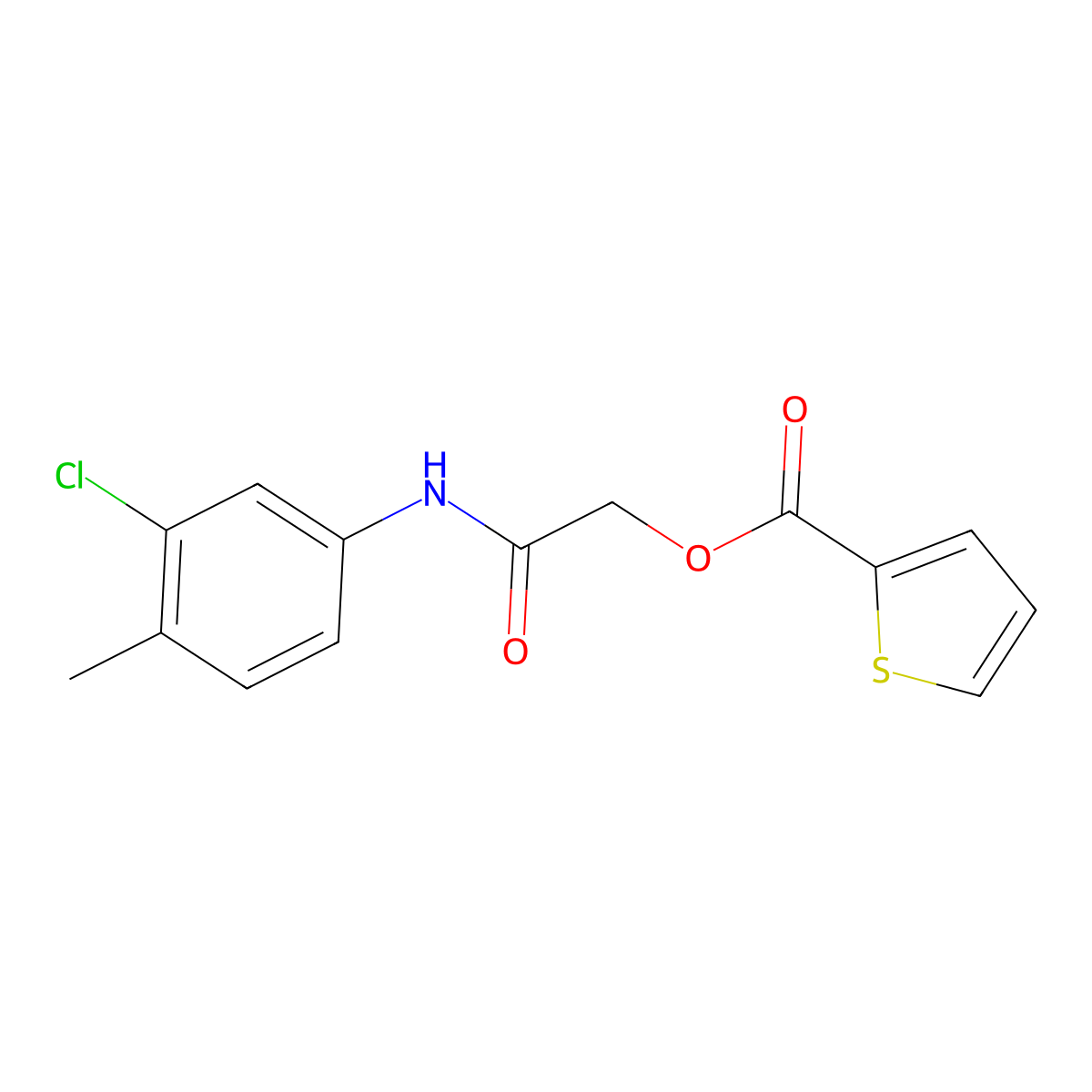 [2-(3-Chloro-4-methylanilino)-2-oxoethyl] thiophene-2-carboxylate molecular structure, CAS 391263-77-7