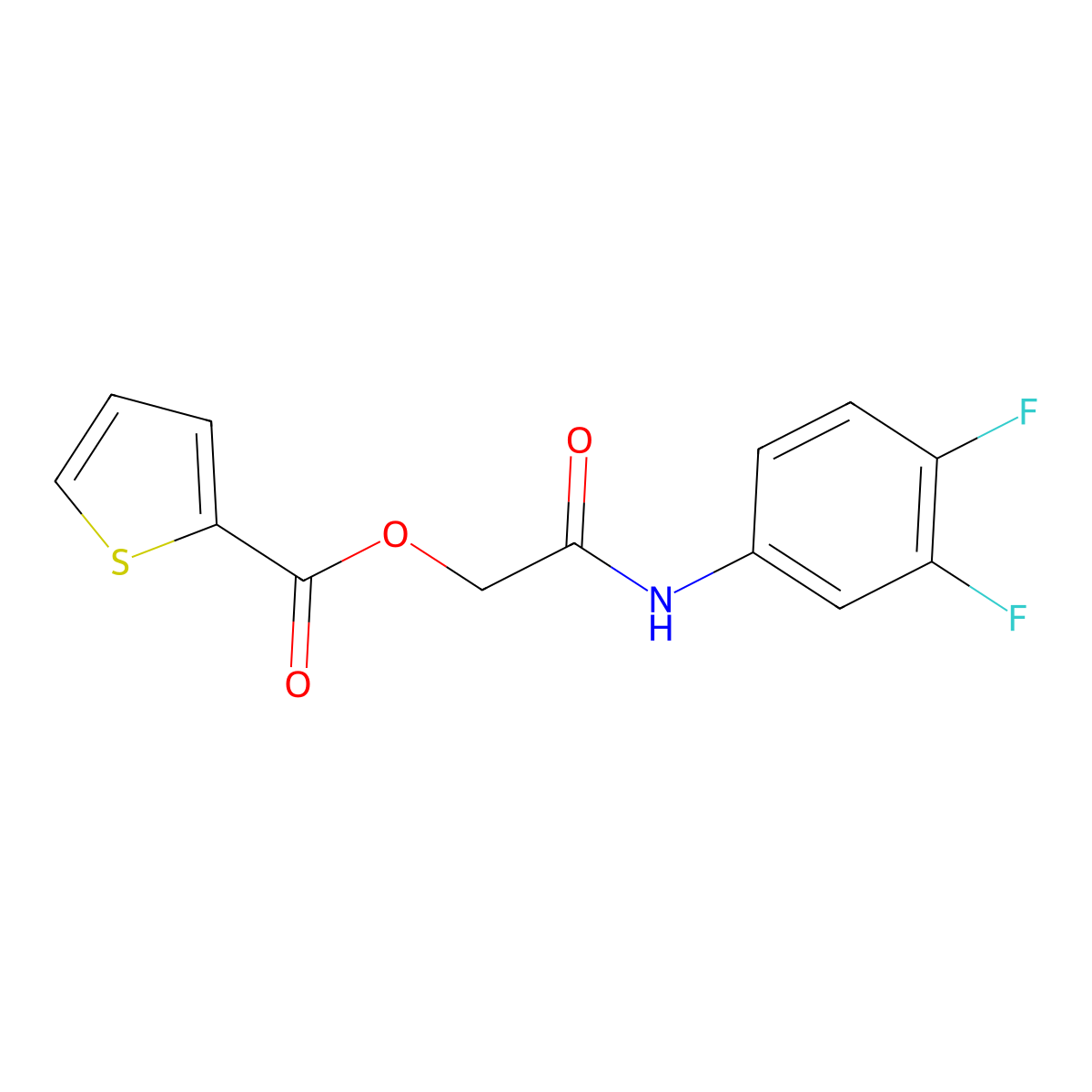 [2-(3,4-Difluoroanilino)-2-oxoethyl] thiophene-2-carboxylate molecular structure, CAS 391263-78-8