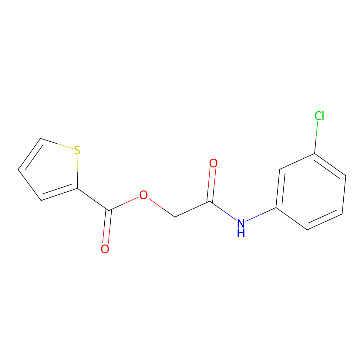 [2-(3-Chloroanilino)-2-oxoethyl] thiophene-2-carboxylate molecular structure, CAS 391264-22-5
