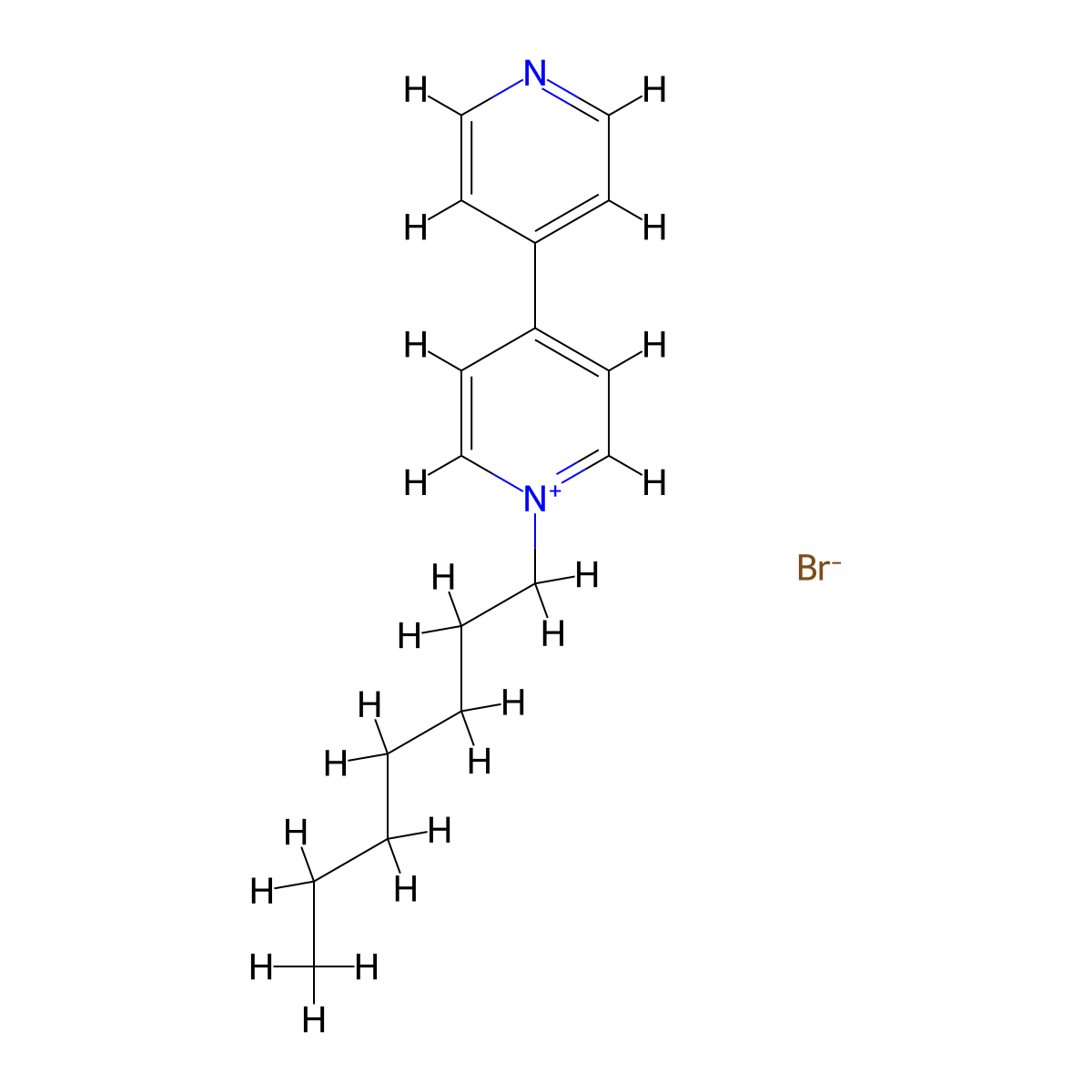 1-Heptyl-4-(4-pyridyl)pyridinium bromide molecular structure, CAS 39127-10-1