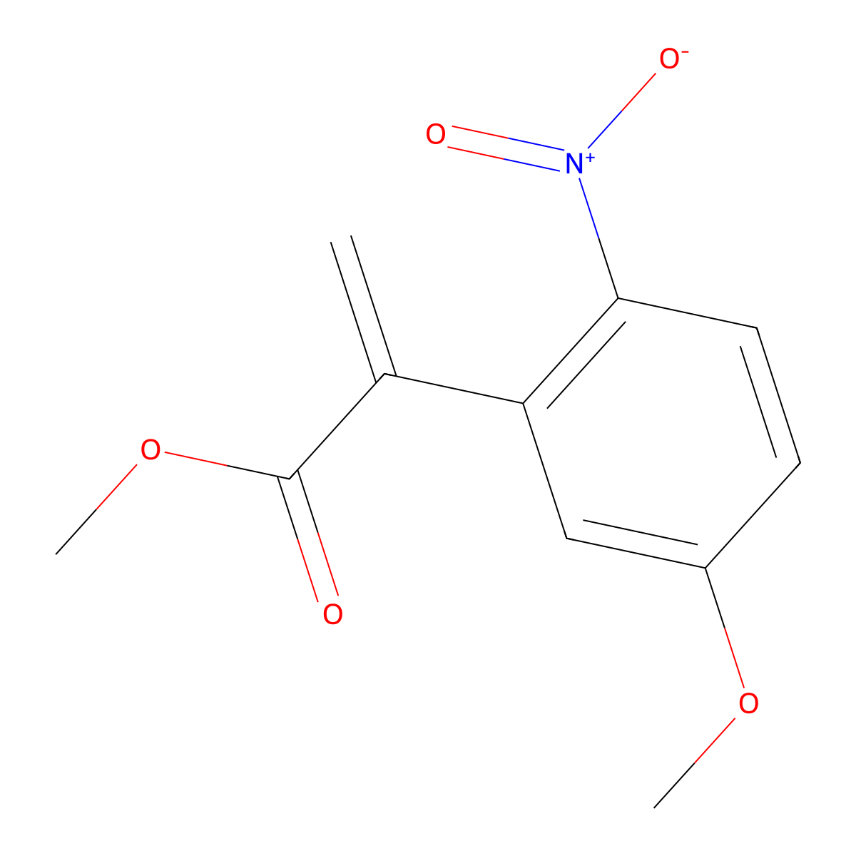 Methyl 2-(5-methoxy-2-nitrophenyl)acrylate molecular structure, CAS 391277-53-5