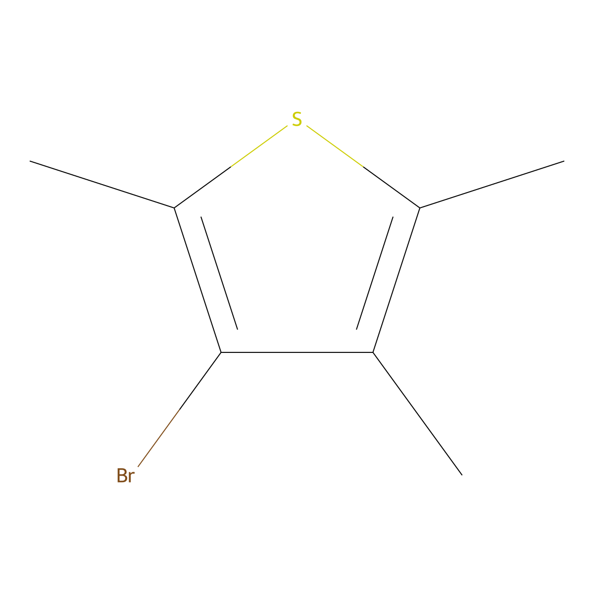 3-Bromo-2,4,5-trimethylthiophene molecular structure, CAS 39129-53-8