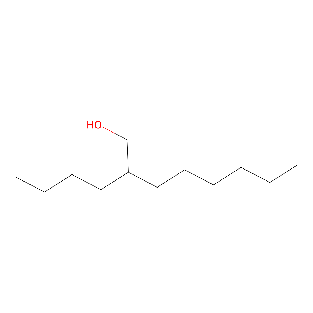2-Butyl-1-octanol molecular structure, CAS 3913-02-8