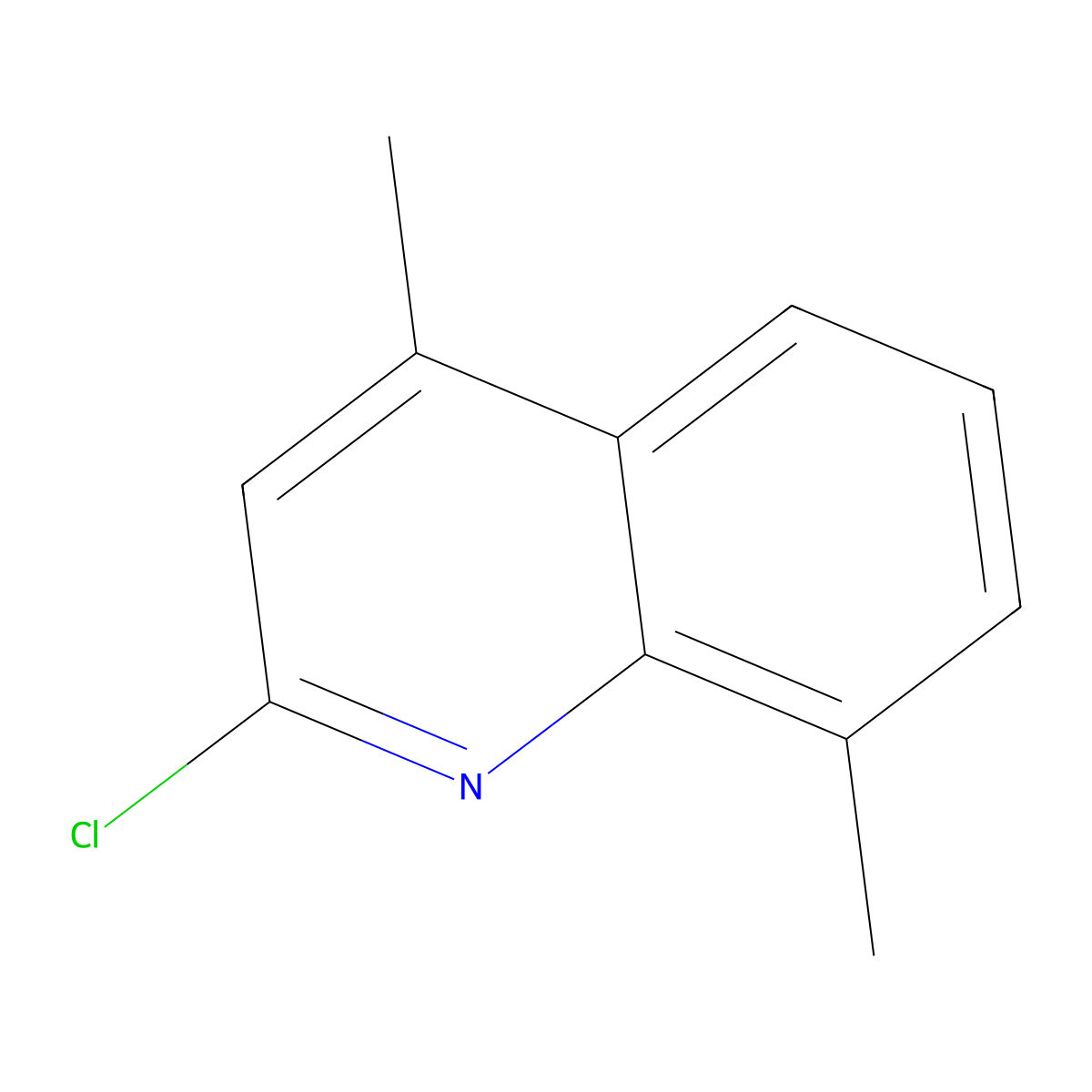 2-Chloro-4,8-dimethylquinoline molecular structure, CAS 3913-17-5