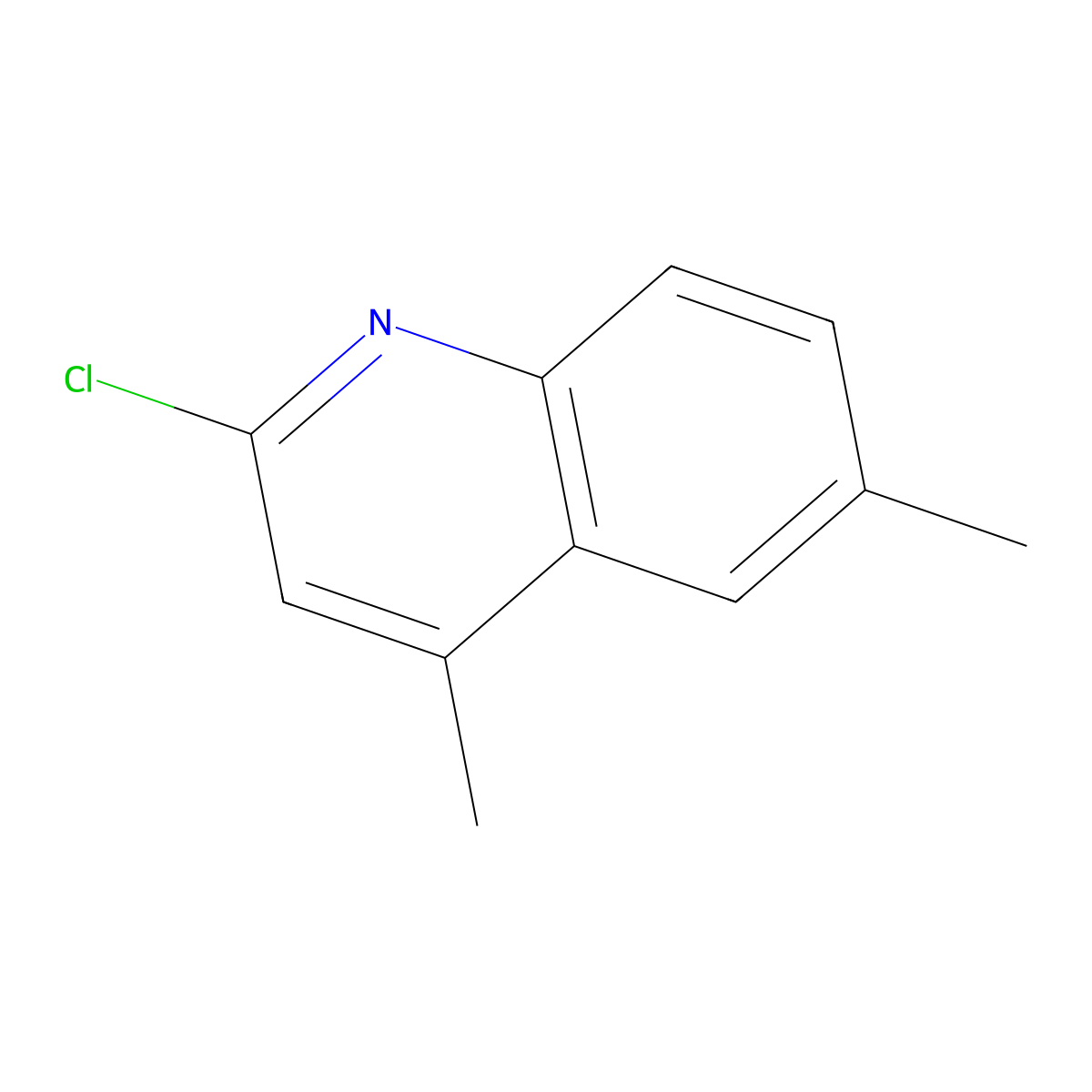 2-Chloro-4,6-dimethylquinoline molecular structure, CAS 3913-18-6