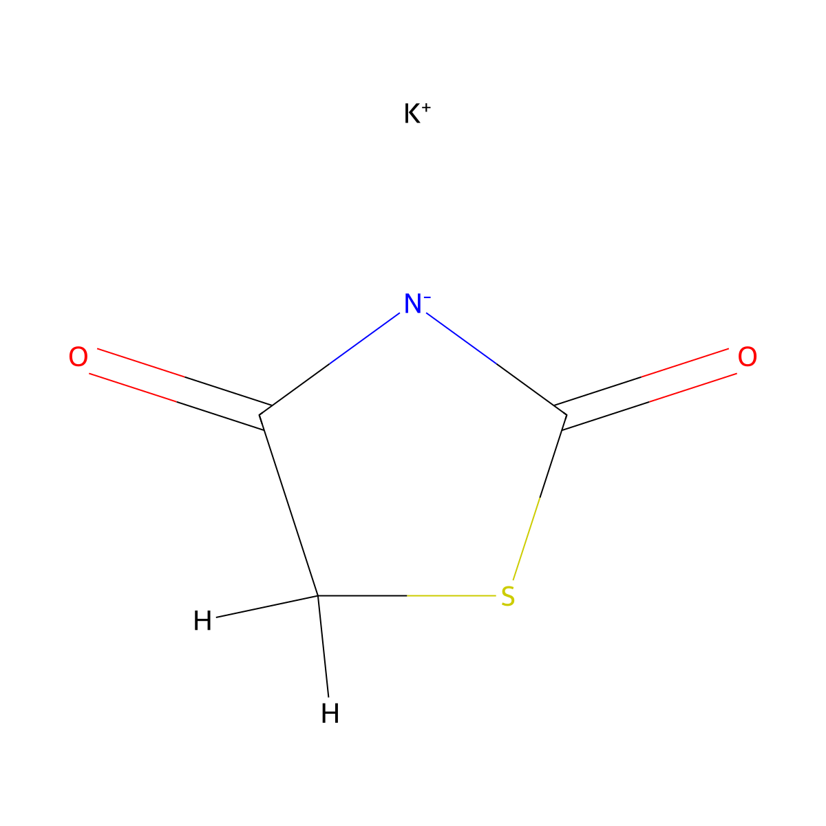 2,4-Thiazolidinedione, potassium salt molecular structure, CAS 39131-10-7